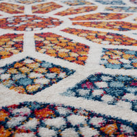 7? Round Multicolored Floral Mosaic Area Rug