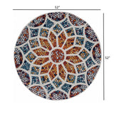 7? Round Multicolored Floral Mosaic Area Rug