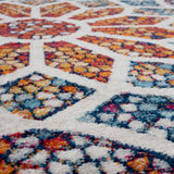 7? Round Multicolored Floral Mosaic Area Rug