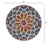 7? Round Multicolored Floral Mosaic Area Rug