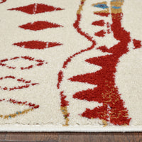 5? x 7? Cream Abstract Berber Pattern Area Rug