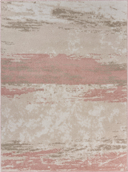 5? x 7? Blush and Beige Abstract Strokes Area Rug