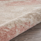 5? x 7? Blush and Beige Abstract Strokes Area Rug