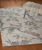 5? x 7? Soft Beige Birds and Trees Area Rug