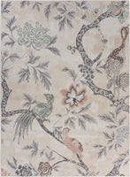 5? x 7? Soft Beige Birds and Trees Area Rug