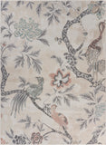 5? x 7? Soft Beige Birds and Trees Area Rug