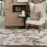 5? x 7? Soft Beige Birds and Trees Area Rug