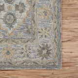 9? x 12? Blue and Tan Traditional Area Rug