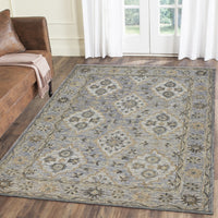 9? x 12? Blue and Tan Traditional Area Rug
