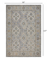 9? x 12? Blue and Tan Traditional Area Rug