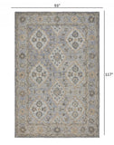 9? x 12? Blue and Tan Traditional Area Rug