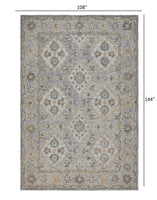 9? x 12? Blue and Tan Traditional Area Rug