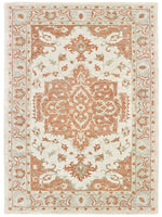 5? x 8? Orange and Ivory Medallion Area Rug
