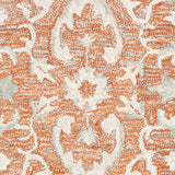 5? x 8? Orange and Ivory Medallion Area Rug