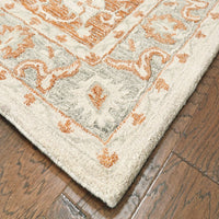 5? x 8? Orange and Ivory Medallion Area Rug