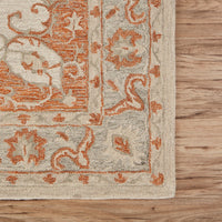 5? x 8? Orange and Ivory Medallion Area Rug