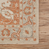 5? x 8? Orange and Ivory Medallion Area Rug