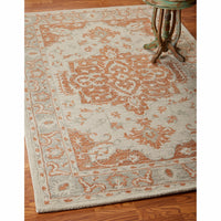 5? x 8? Orange and Ivory Medallion Area Rug