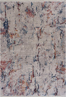 5? x 8? Orange and Ivory Medallion Area Rug