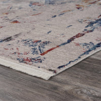 5? x 8? Orange and Ivory Medallion Area Rug