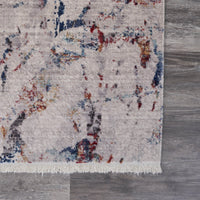 5? x 8? Orange and Ivory Medallion Area Rug