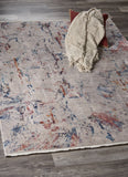 5? x 8? Orange and Ivory Medallion Area Rug