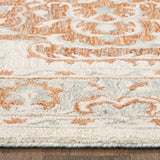 5? x 8? Orange and Ivory Medallion Area Rug