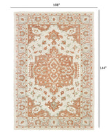 5? x 8? Orange and Ivory Medallion Area Rug