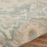 5? x 8? Turquoise and Cream Medallion Area Rug