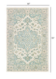 5? x 8? Turquoise and Cream Medallion Area Rug