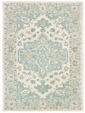 5? x 8? Turquoise and Cream Medallion Area Rug