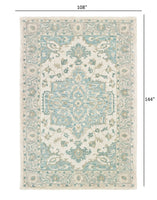 5? x 8? Turquoise and Cream Medallion Area Rug