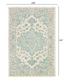 5? x 8? Turquoise and Cream Medallion Area Rug