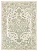 8? x 10? Green and Cream Medallion Area Rug