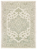 8? x 10? Green and Cream Medallion Area Rug