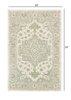 8? x 10? Green and Cream Medallion Area Rug