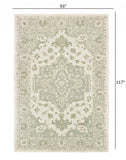 8? x 10? Green and Cream Medallion Area Rug