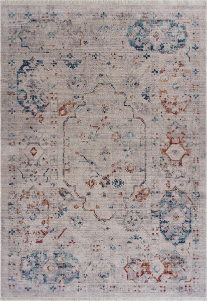 9? x 12? Beige Distressed Floral Area Rug