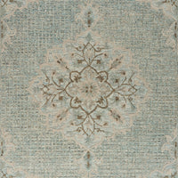 5? x 8? Blue and Beige Flor Medallion Area Rug