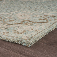 5? x 8? Blue and Beige Flor Medallion Area Rug