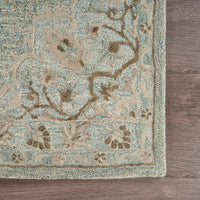 5? x 8? Blue and Beige Flor Medallion Area Rug