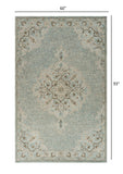 5? x 8? Blue and Beige Flor Medallion Area Rug