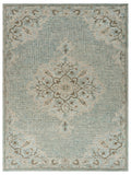 5? x 8? Blue and Beige Flor Medallion Area Rug