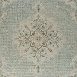 5? x 8? Blue and Beige Flor Medallion Area Rug