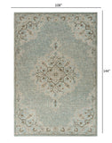 5? x 8? Blue and Beige Flor Medallion Area Rug