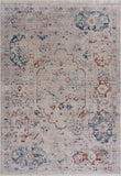 5? x 8? Ivory Distressed Floral Area Rug