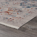 5? x 8? Ivory Distressed Floral Area Rug