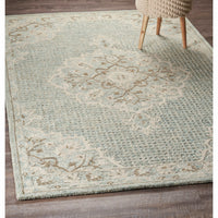 5? x 8? Ivory Distressed Floral Area Rug