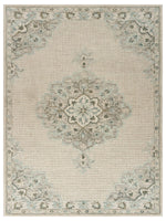 5? x 8? Ivory Distressed Floral Area Rug