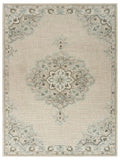 5? x 8? Ivory Distressed Floral Area Rug